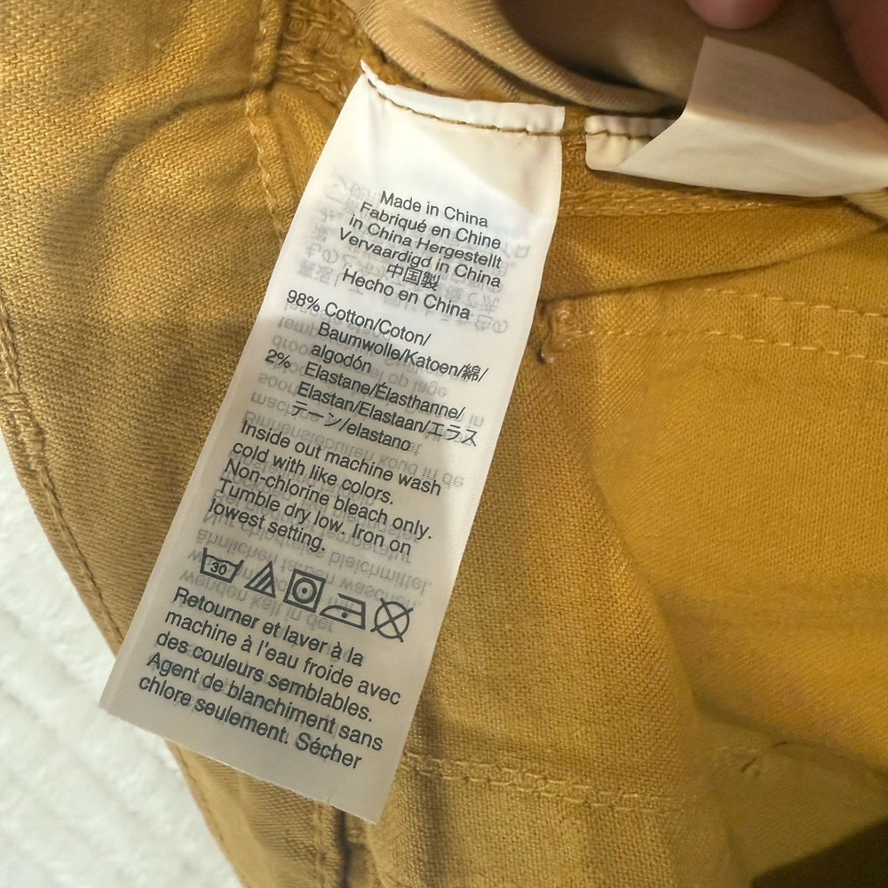 Madewell Jeans Women's Sz 24 Yellow Mustard Cotton Straight leg Pockets - Picture 11 of 16
